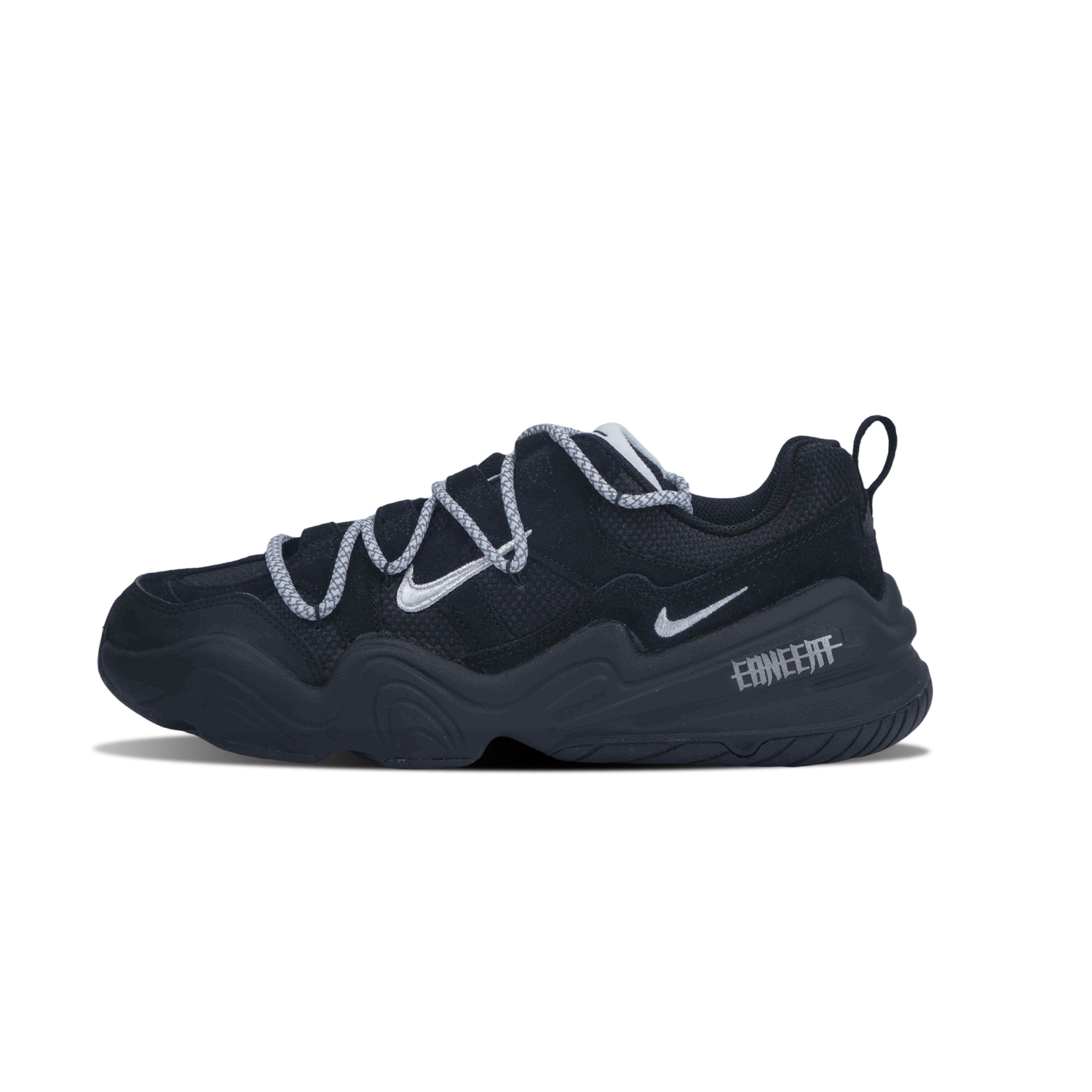 

Nike Тех Хера Кончерто устойчивые к истиранию низкие кеды унисекс черный серебристый - черный, цвет Black