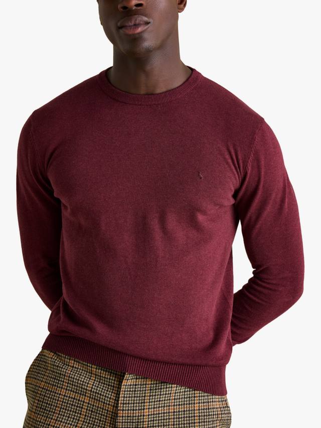 

Джемпер Jarvis из хлопка с вязкой и круглым вырезом Joules, Burgundy Red