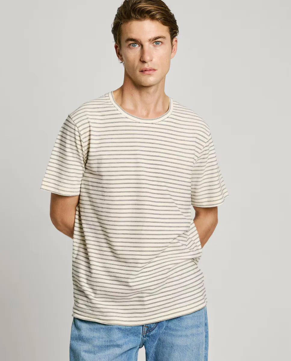 

Мужская футболка с коротким рукавом и полосатым принтом Pepe Jeans, цвет Crudo