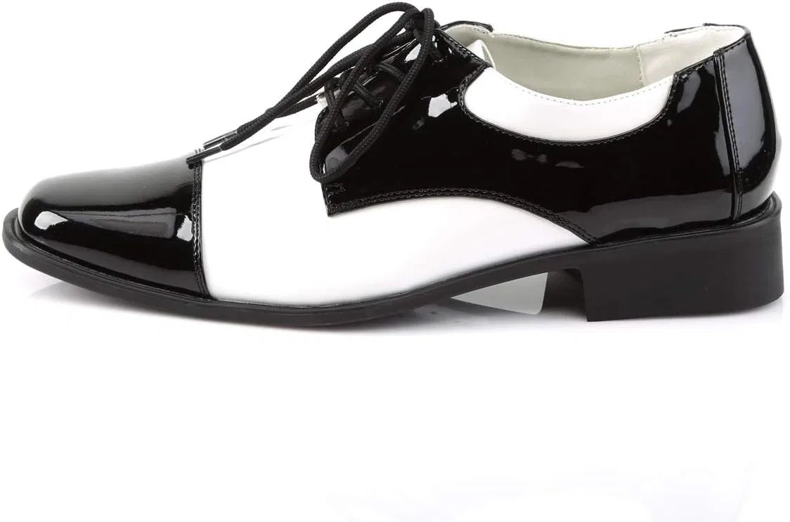 Мужские лакированные туфли Funtasma, Disco-18 Higher Heels, Black And White — фото 3