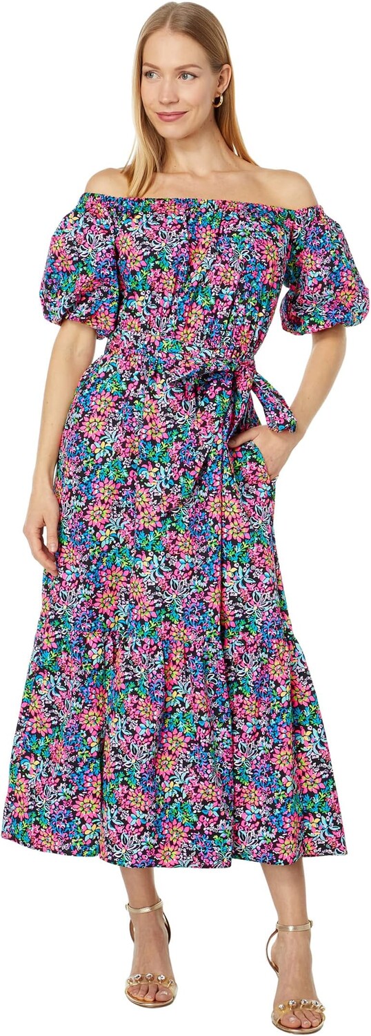 

Платье Tamie с открытыми плечами Lilly Pulitzer, цвет Multi Feeling Fintastic