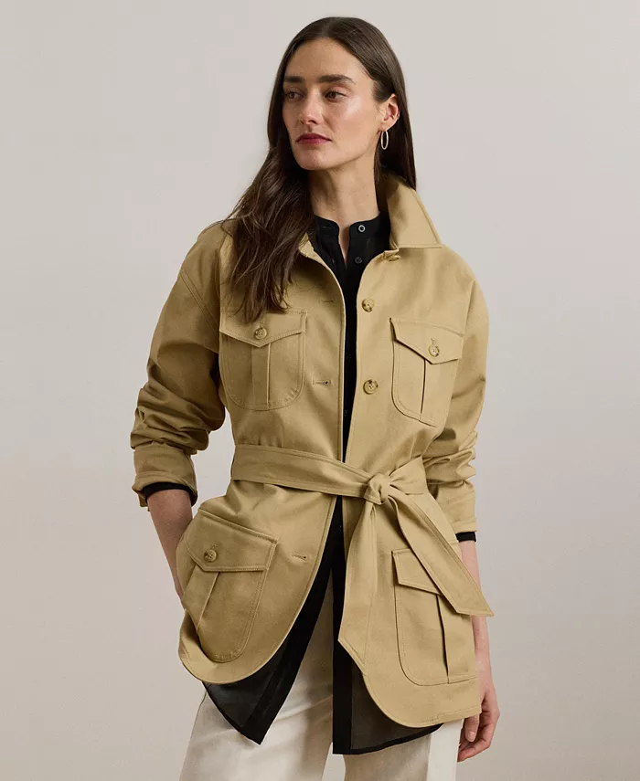 

Женская двусторонняя полевая куртка из эластичного хлопка Lauren Ralph Lauren, коричневый/бежевый