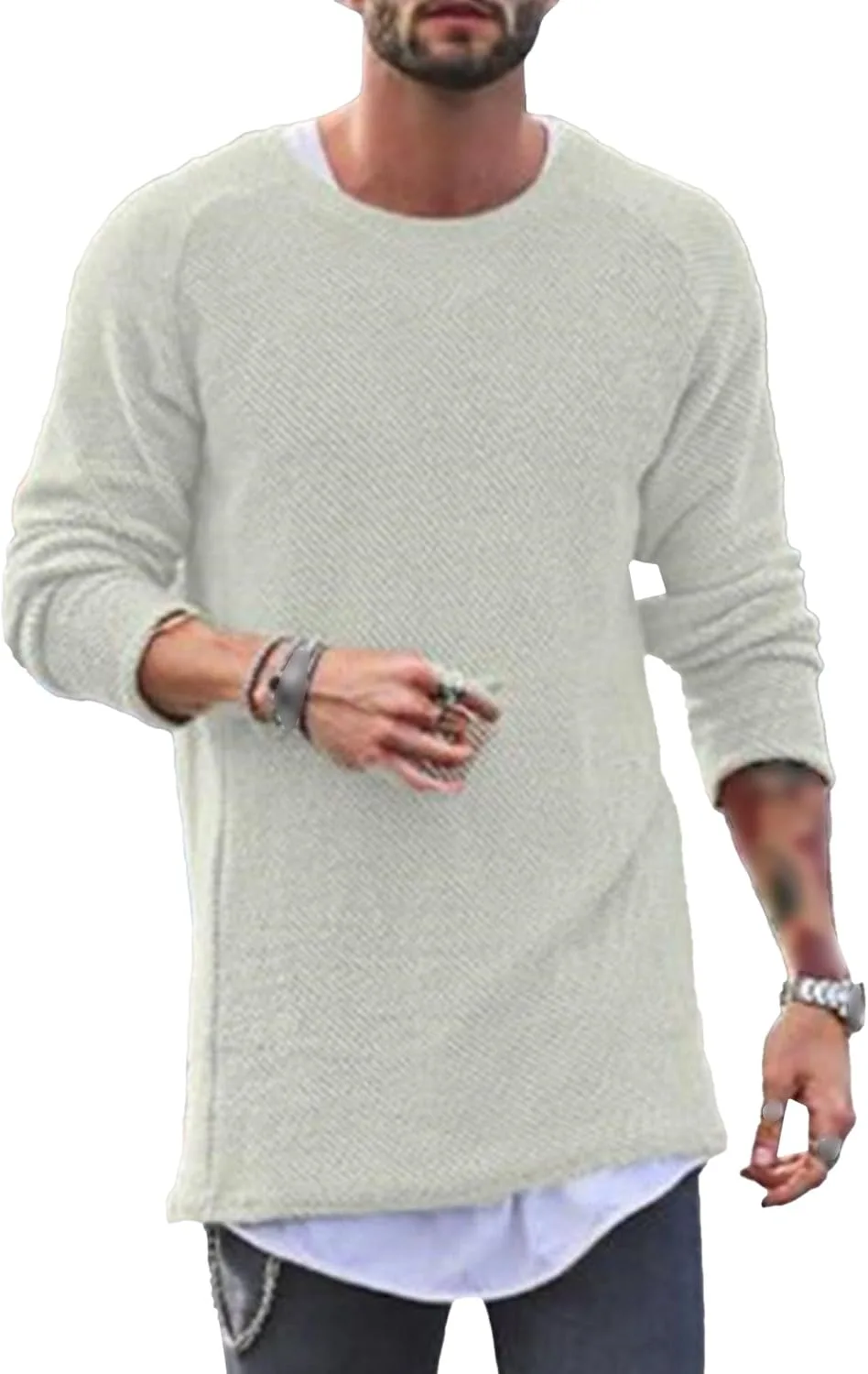 

Мужской свитер Slim Fit с длинными рукавами SWJGLITTR