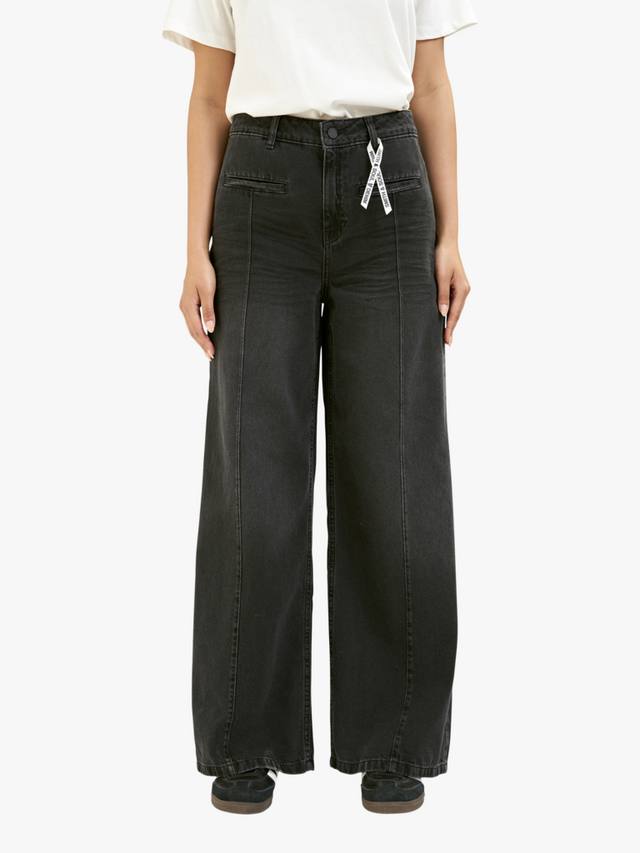 

Джинсы с высокой посадкой и широкими штанинами Smith & Soul, Black