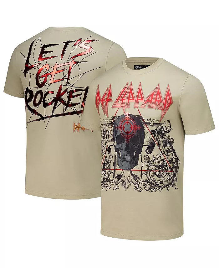 

Мужская футболка Def Leppard Let's Get Rocked в бежевом цвете Freeze Max
