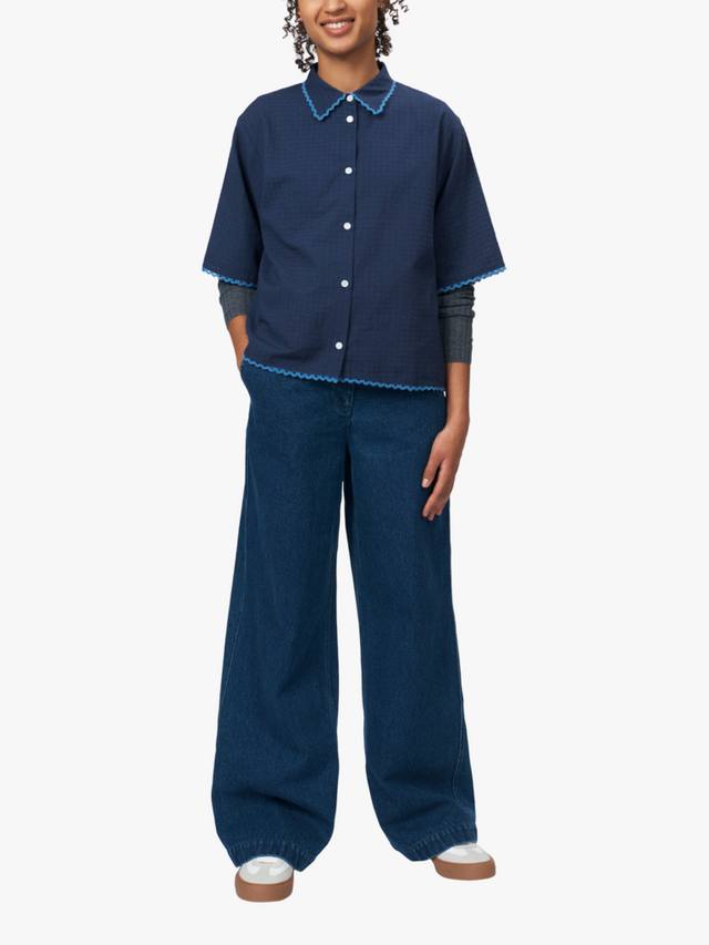 

Широкие брюки портер nué notes, цвет Denim Blue