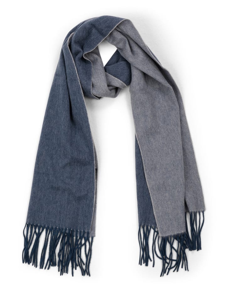 

Органический двусторонний шарф синего цвета CASH-MERE.CH