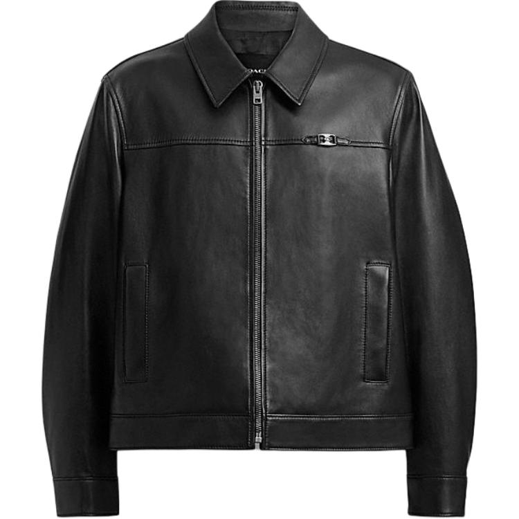 

COACH Кожаная куртка мужская черная FW24, Black