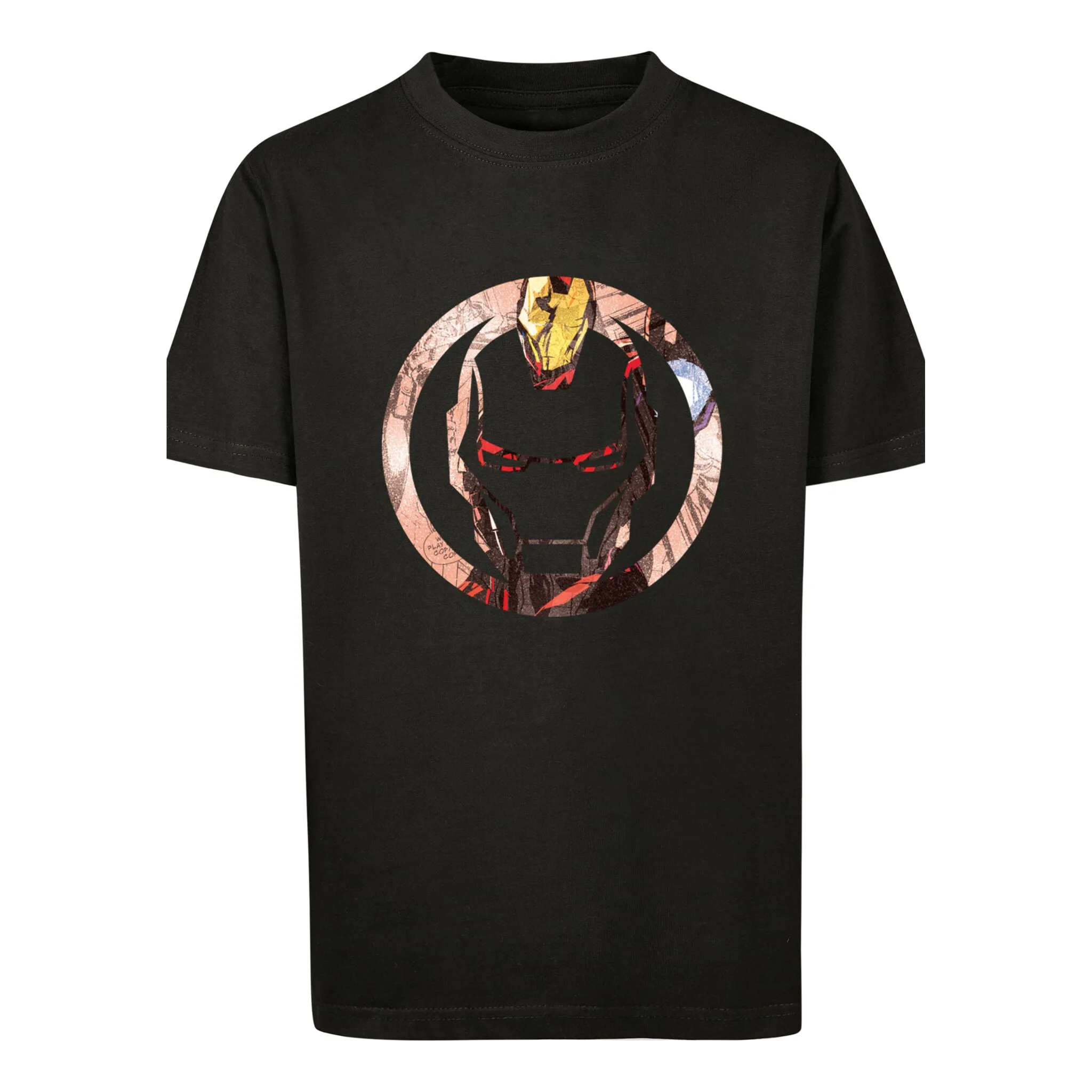 

Футболка F4NT4STIC «Футболка «Marvel Iron Man Montage Symbol», унисекс для детей, товары премиум-класса, для мальчиков, для девочек, принт с логотипом, черный