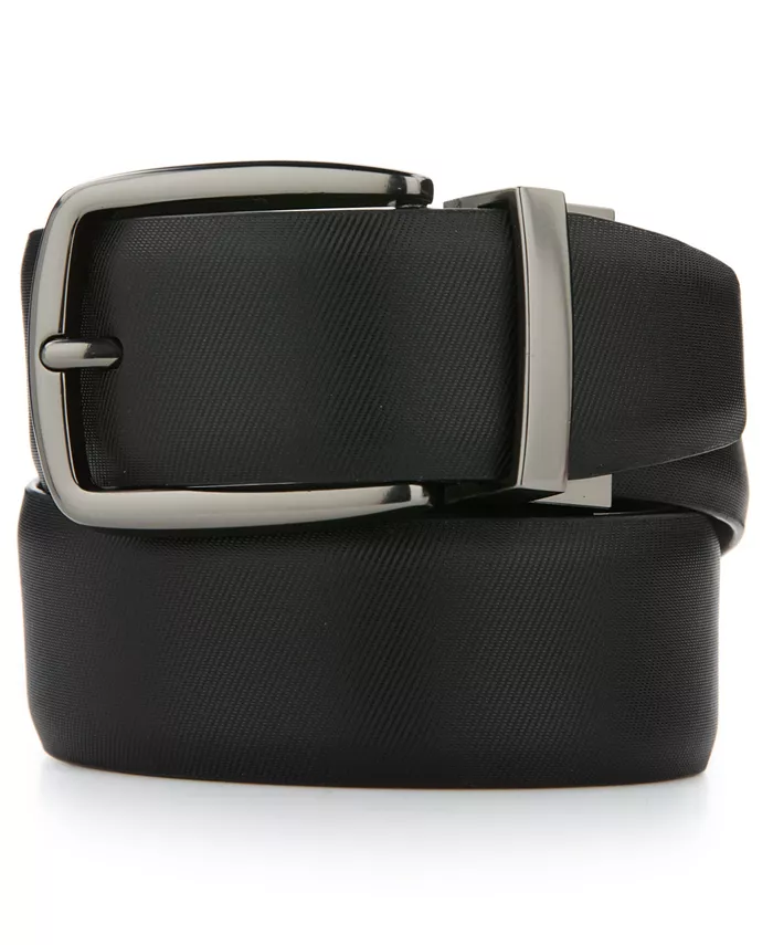 

Мужской реверсивный пояс с диагональным узором Perry Ellis Portfolio, черный