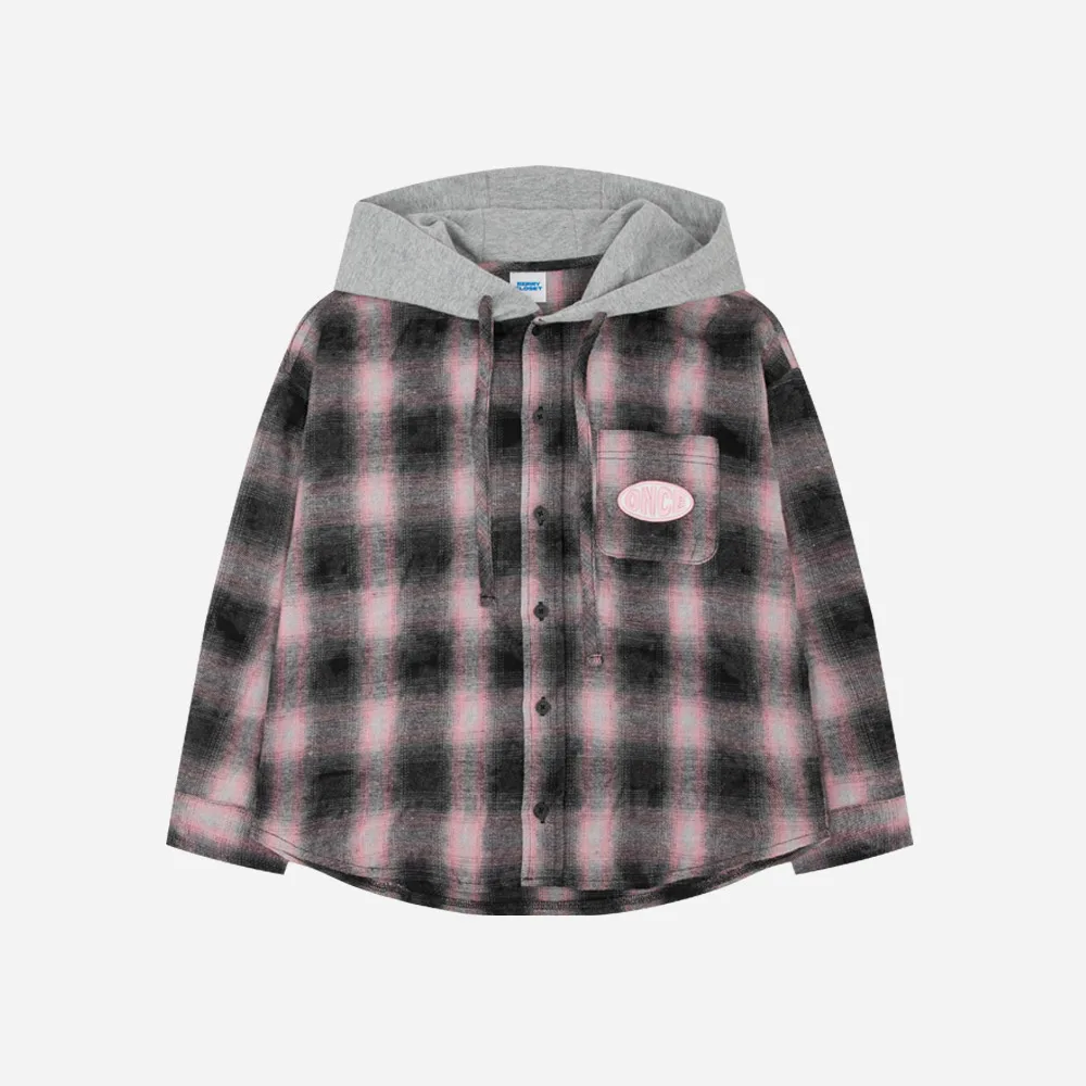 Детская рубашка BERRYCLOSET Уонас в клетку с капюшоном