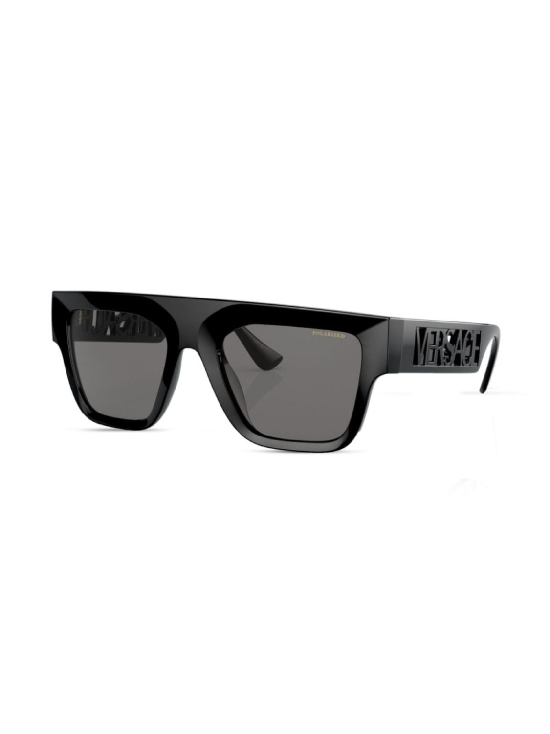 Versace Eyewear солнцезащитные очки в квадратной оправе с тисненым логотипом, черный — фото 2