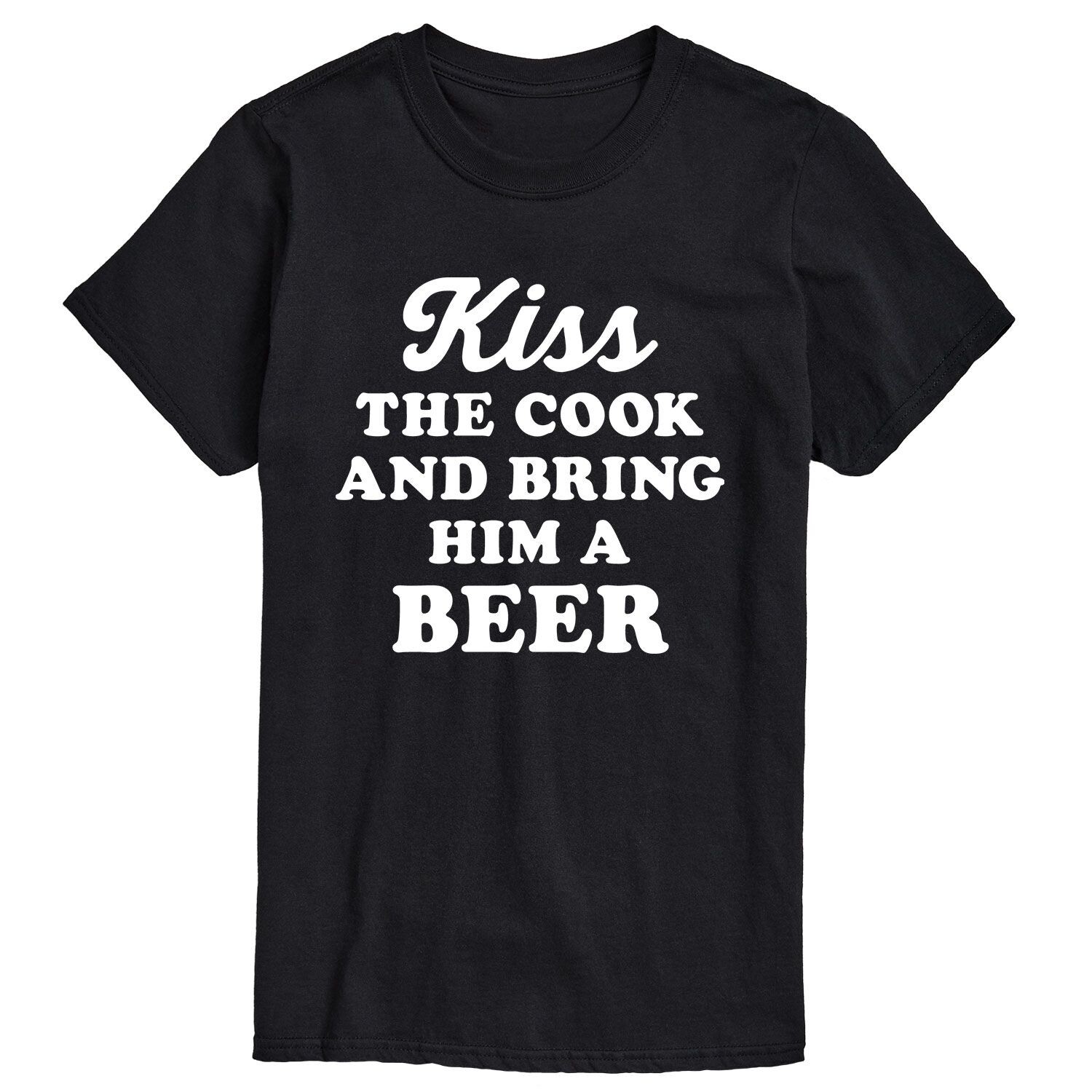 

Big & Tall Kiss The Cook, жертвования пивную футболку Licensed Character, черный