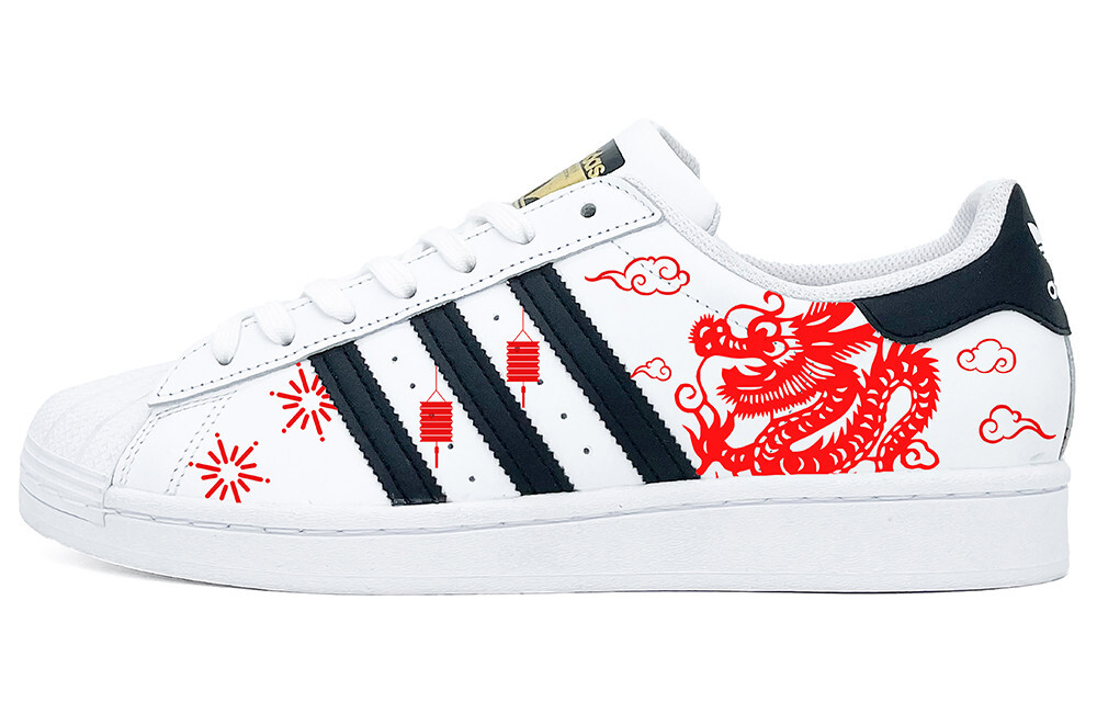 

Кроссовки adidas originals Superstar Series Skateboarding Shoes Unisex Low-top White, красный
