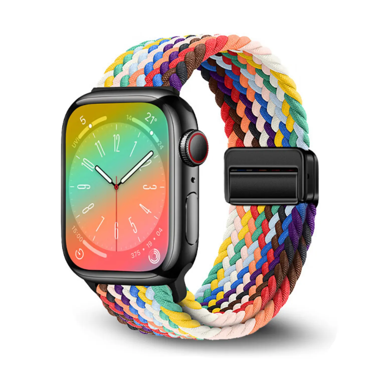 

Wepro Часы Strap Apple Compatibility Nylon Material 120mm~205mm, 【Braided magnetic clasp】Rainbow color