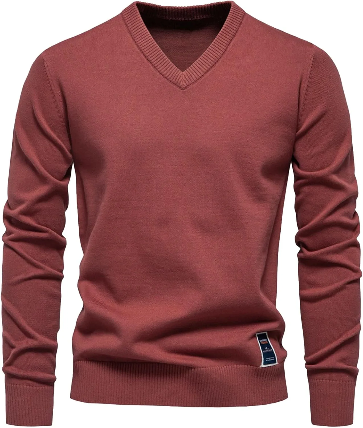 Мужской вязаный пуловер с V-образным вырезом, Slim Fit — фото 4