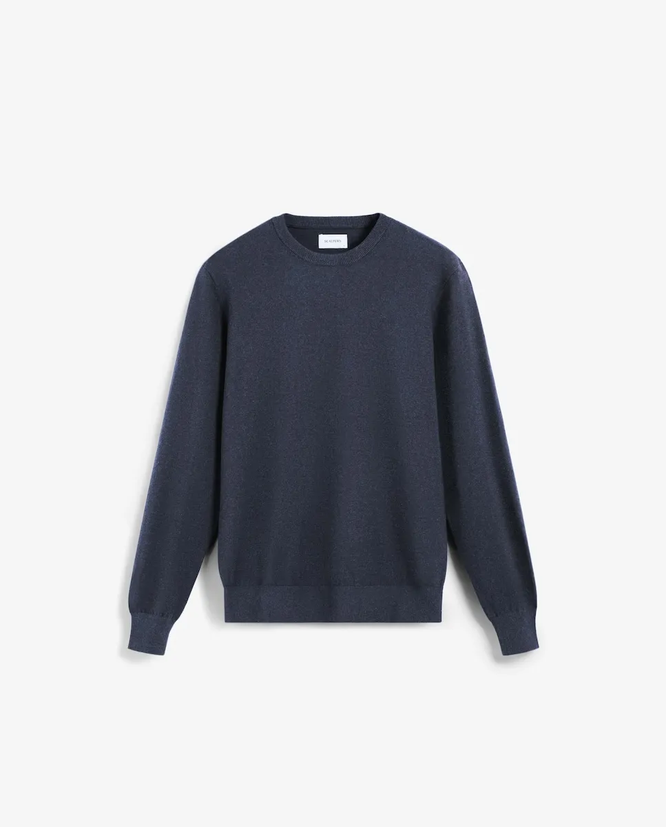 

Мужской шерстяной свитер с круглым вырезом Scalpers, синий