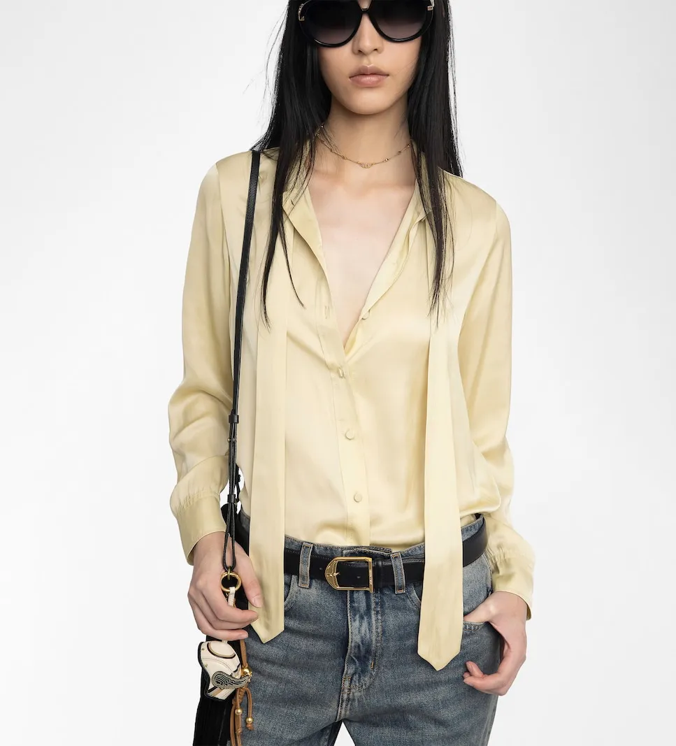 

Женская блузка с длинными рукавами из сатина Zadig & Voltaire, желтый