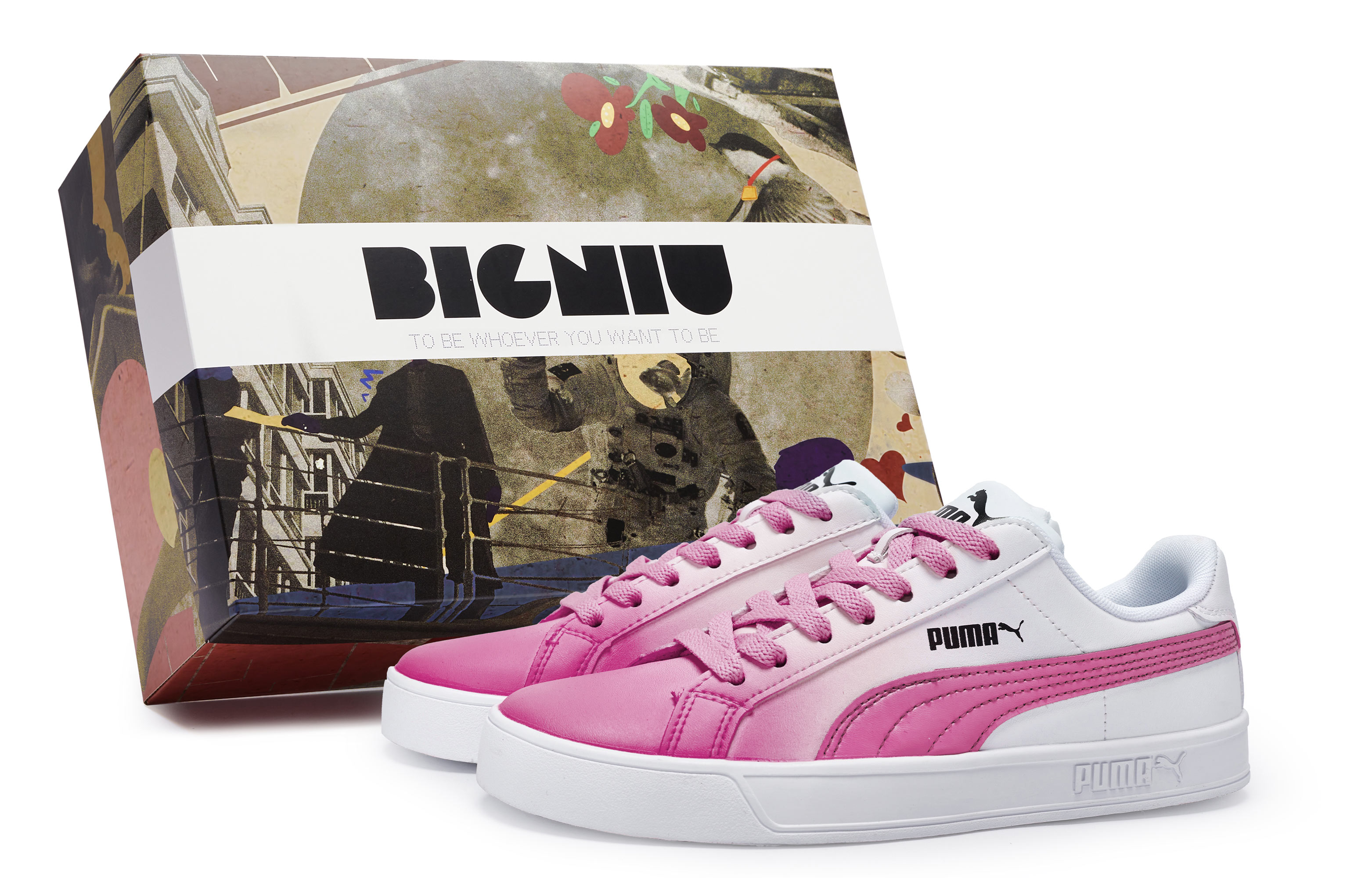 

Кроссовки Puma Smash Vulc Skateboarding Shoes Unisex Low-top Pink, белый/фуксия