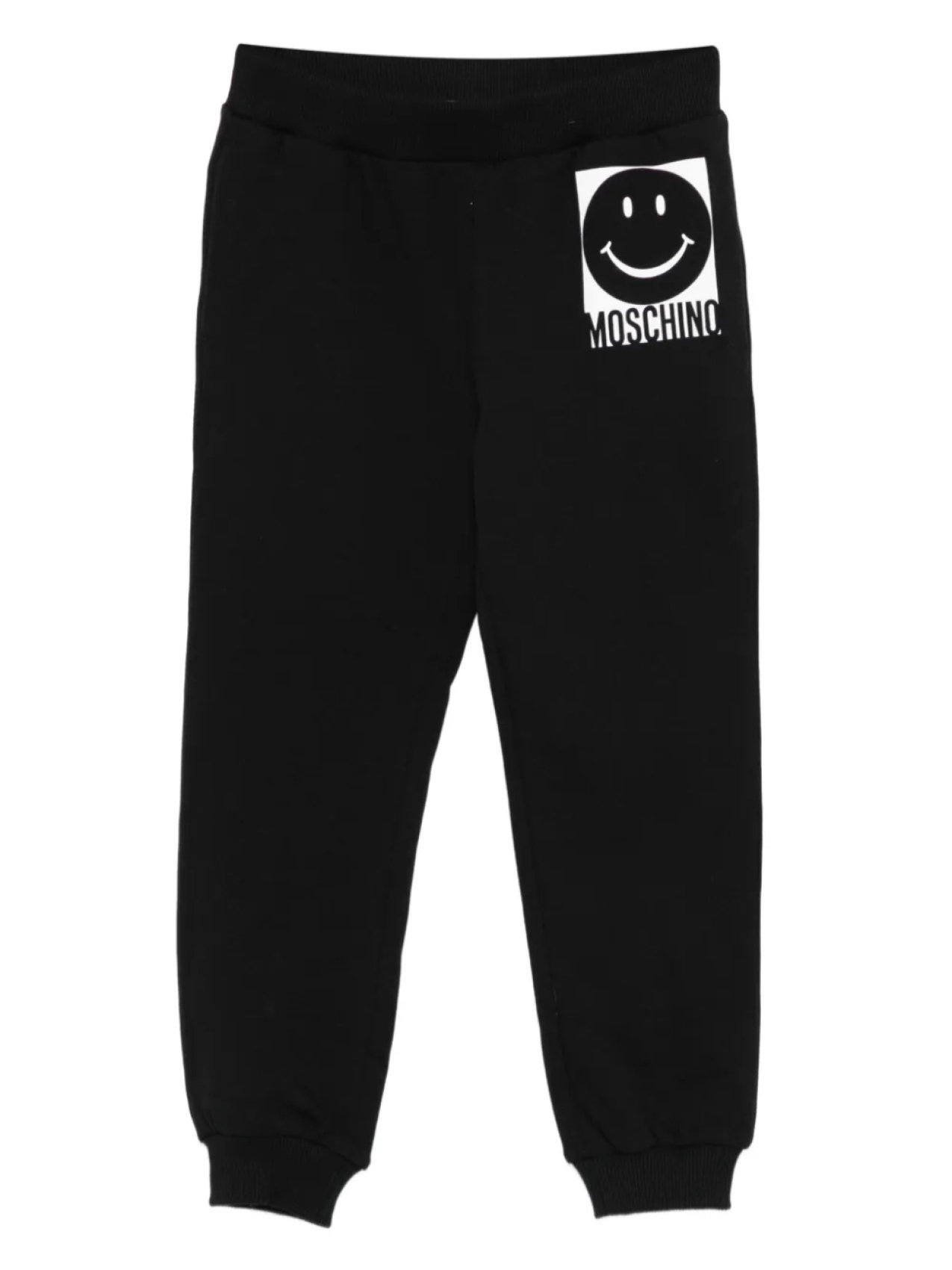 

Спортивные брюки Moschino Kids с рисунком в виде смайликов, черный