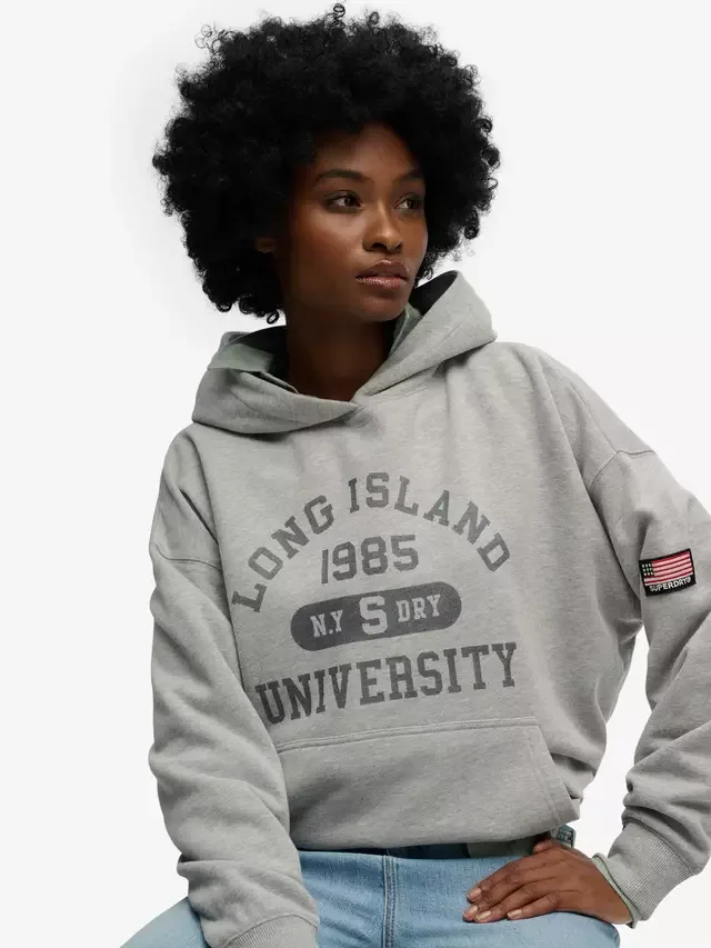 Спортивная толстовка свободного кроя Athletic Essentials, серо-меланжевая Superdry — фото 4