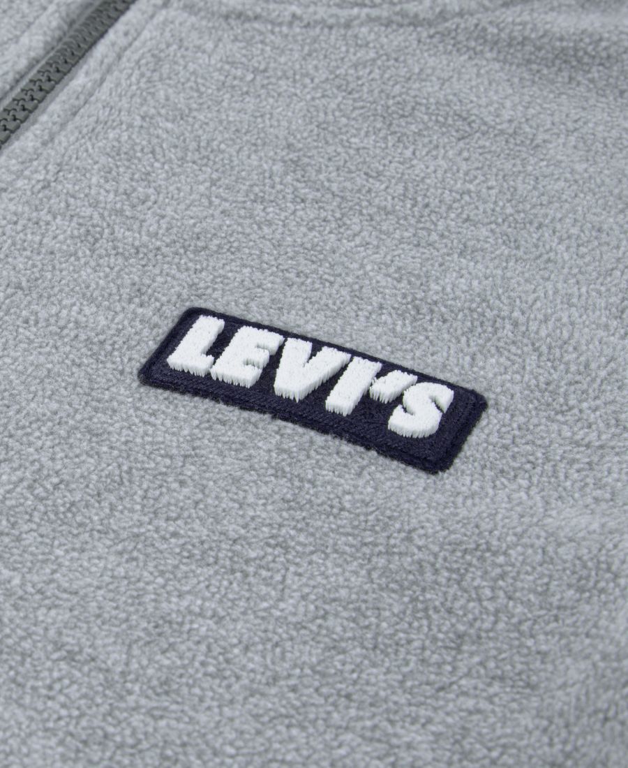 Детская толстовка на молнии до середины груди, размер 8-20 (однотонная) Levi's, Gray Heather — фото 3