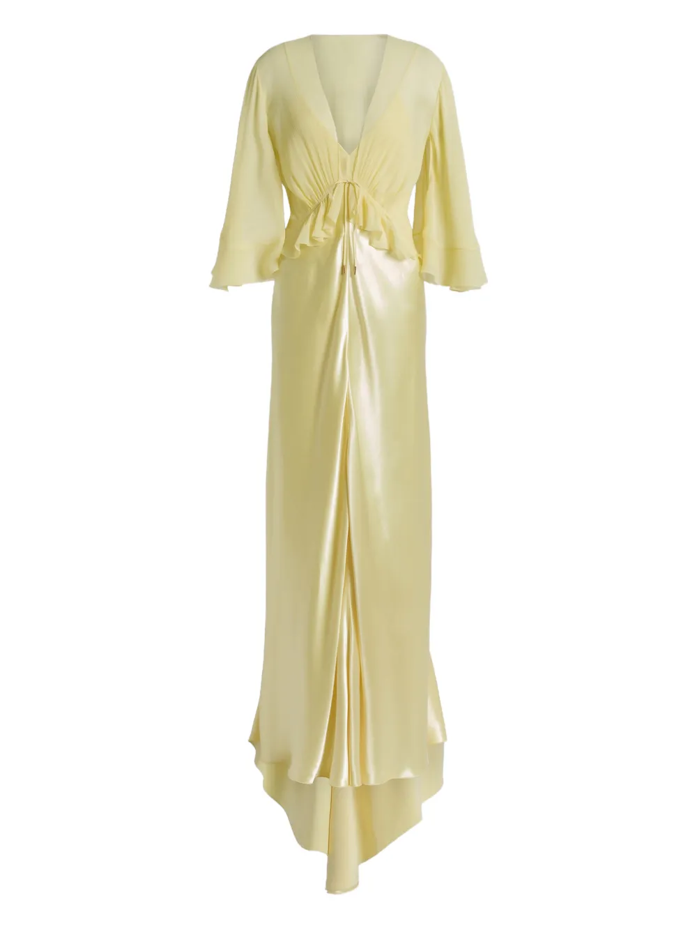 

Длинное платье с оборками Alberta Ferretti, желтый