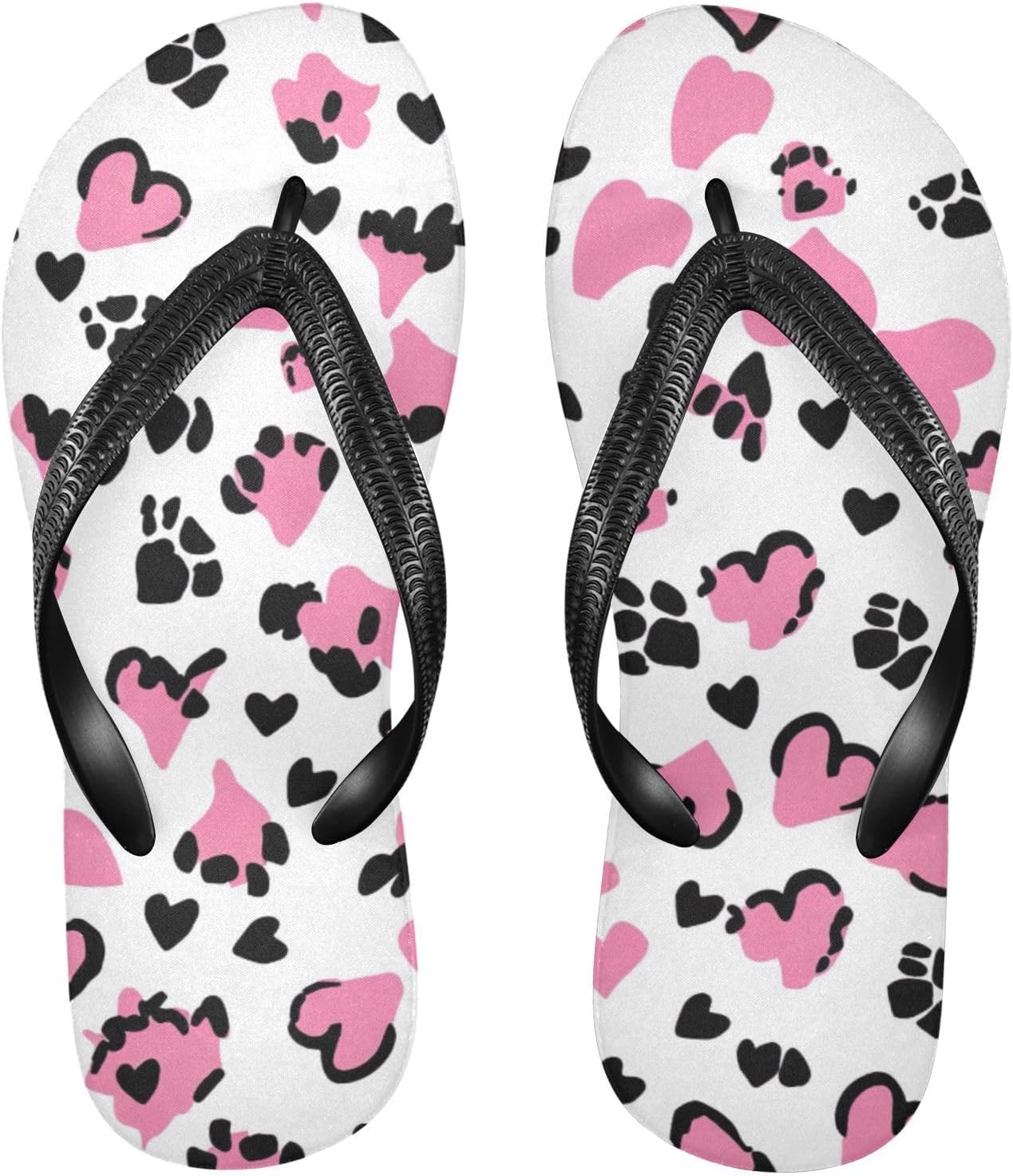 

Женские и мужские летние пляжные шлепанцы Pink Leopard Heart, удобные сандалии для душа Kfbe