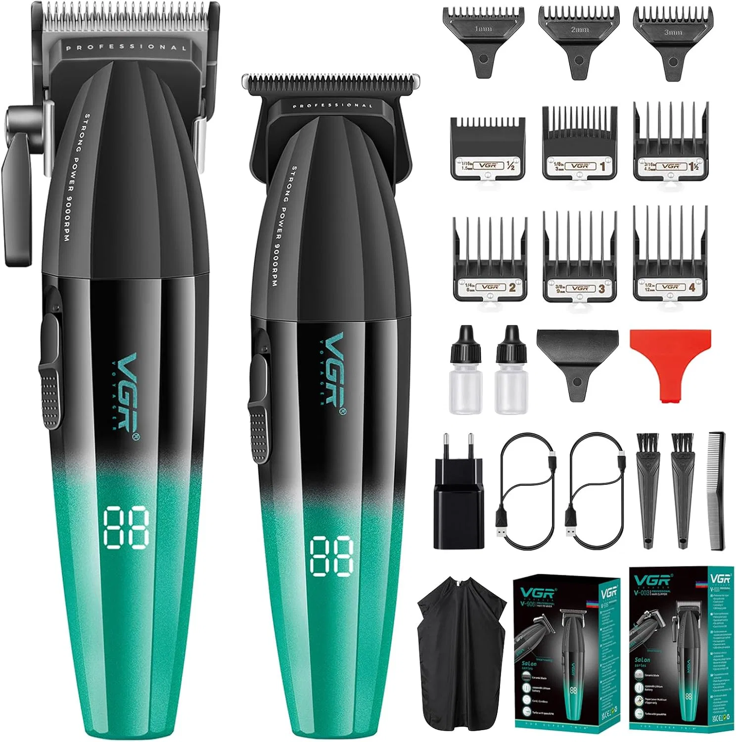 Набор для стрижки VGR Professional с Т-образным лезвием Vgr, Green