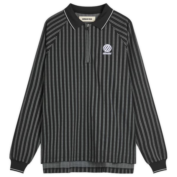 

Рубчатая рубашка поло с длинным рукавом Metalwood Studio, черный