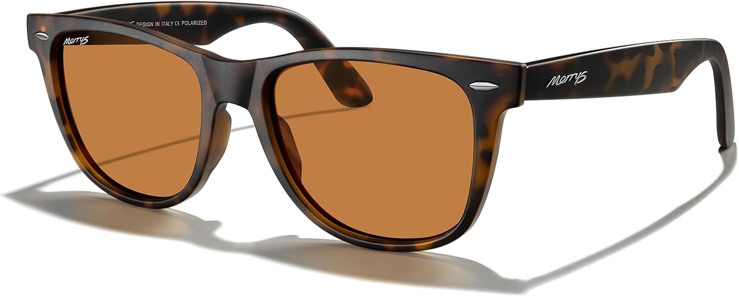 

Классические квадратные поляризованные солнцезащитные очки MERRY для женщин и мужчин, ретро-дизайнерские солнцезащитные очки UV400 S6140 MERRY'S, Matte Leopard Frame/Orange Lens