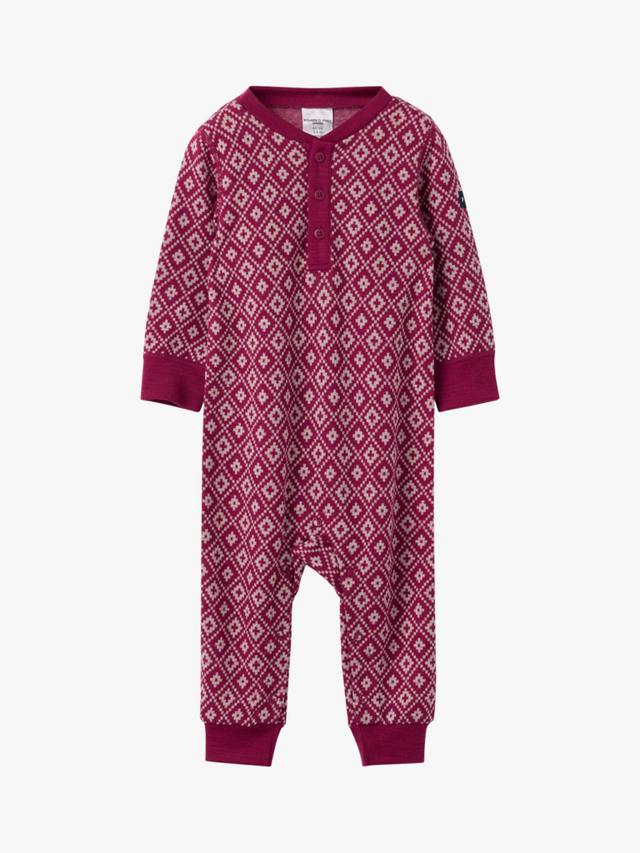 

Детский комбинезон из шерсти жаккард в скандинавском стиле Polarn O. Pyret, Pink