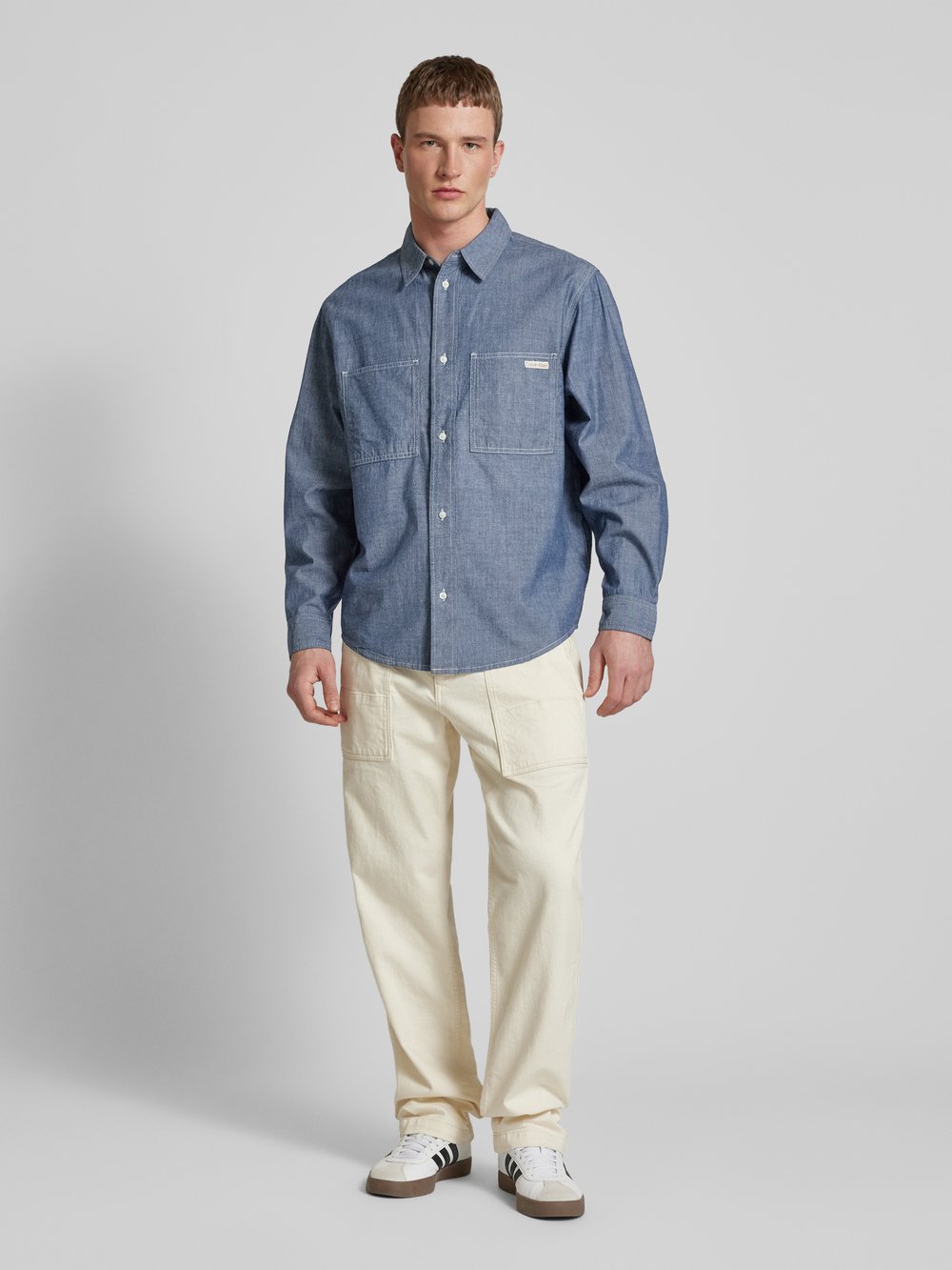 

Повседневная рубашка прямого кроя с этикеткой, модель «EASY CHAMBRAY» Calvin Klein Jeans