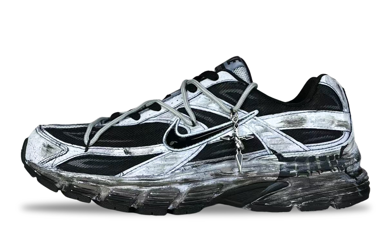 

Nike Кроссовки Initiator для бега по городу, износостойкие, низкие, повседневные, черные, белые, серые