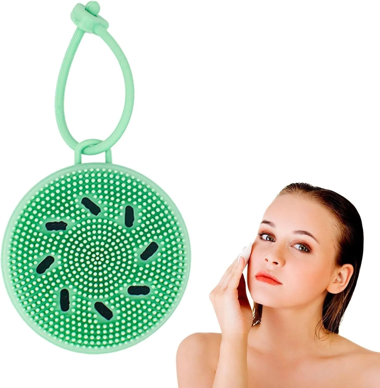 Силиконовая щетка для чистки лица Generisch, Green