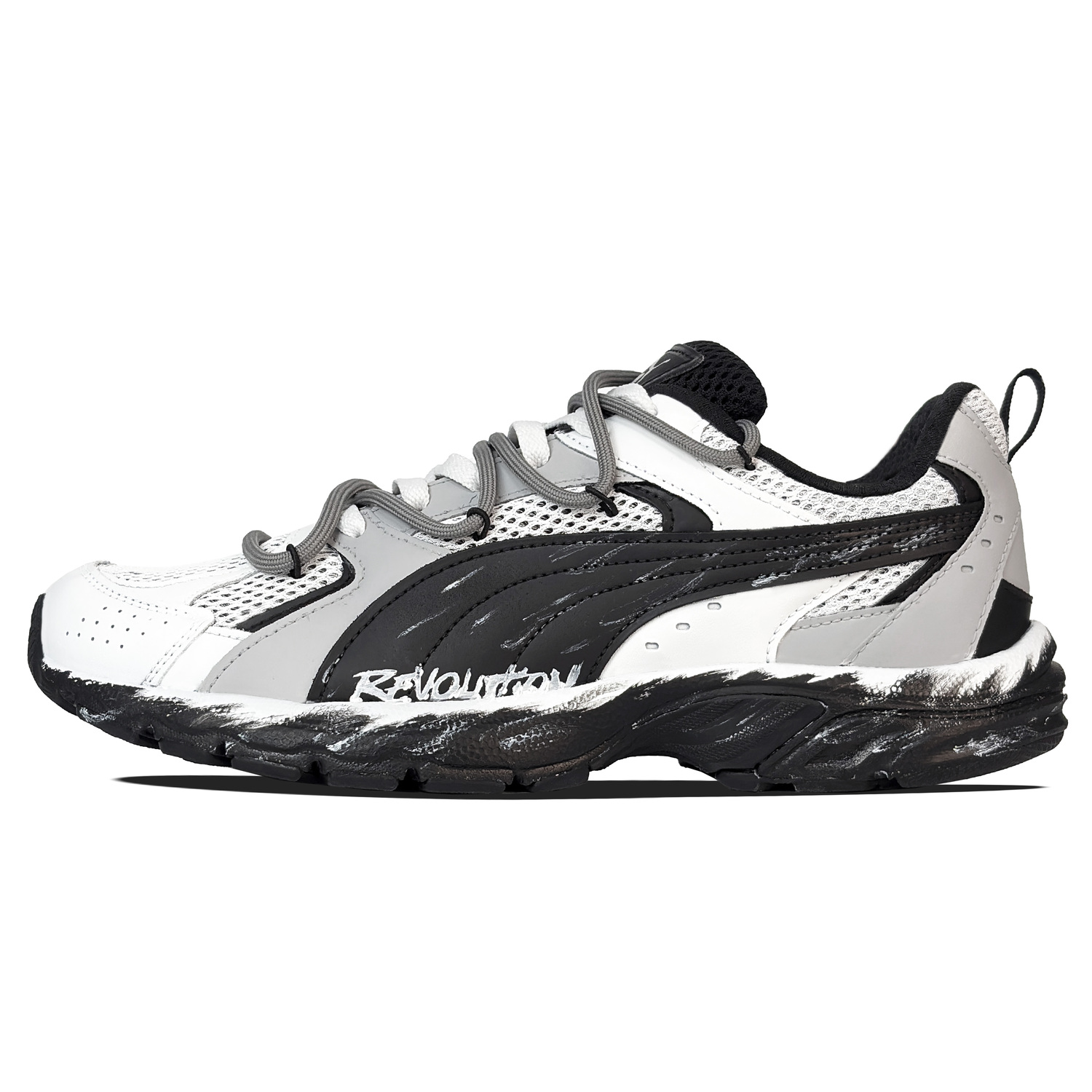 

Мужские и женские беговые кроссовки Milenio низкие с абразивостойкостью и дышащим эффектом для увеличения роста PUMA, черный