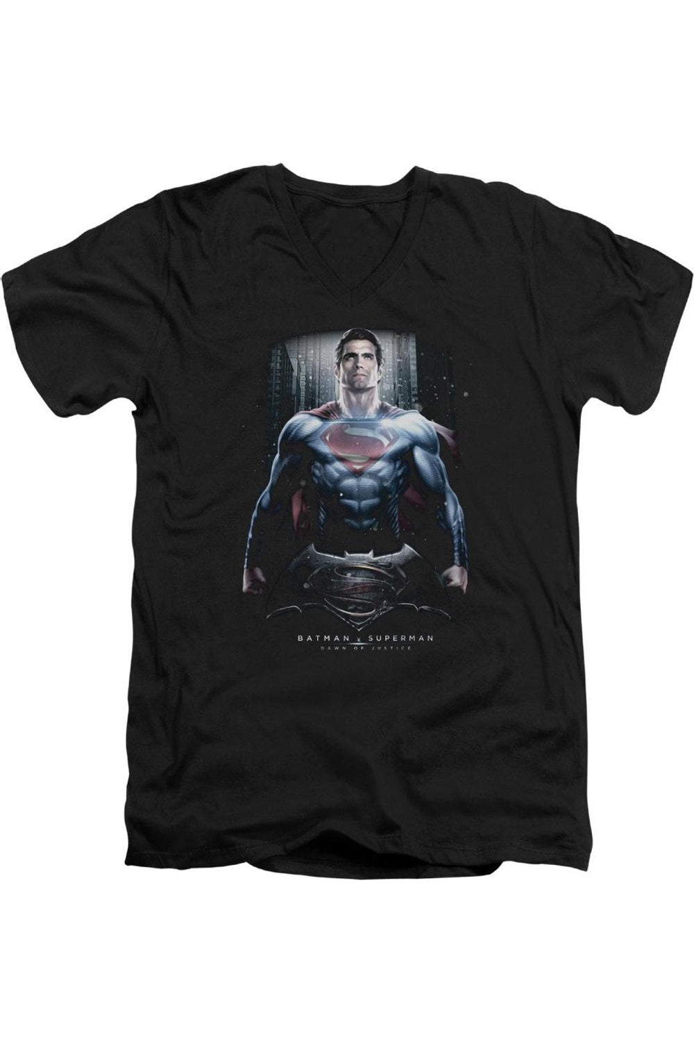 

Футболка из хлопка премиум-класса Batman V Superman Supe Ground Zero с коротким рукавом и V-образным вырезом для взрослых Gildan, черный