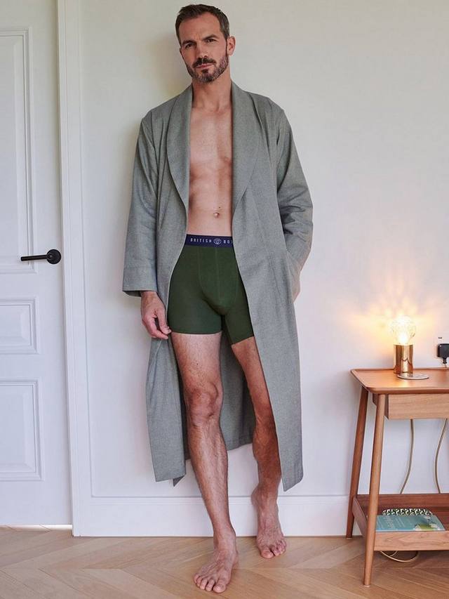 

Халат из хлопка саржевого переплетения с эффектом браширования British Boxers, Orkney