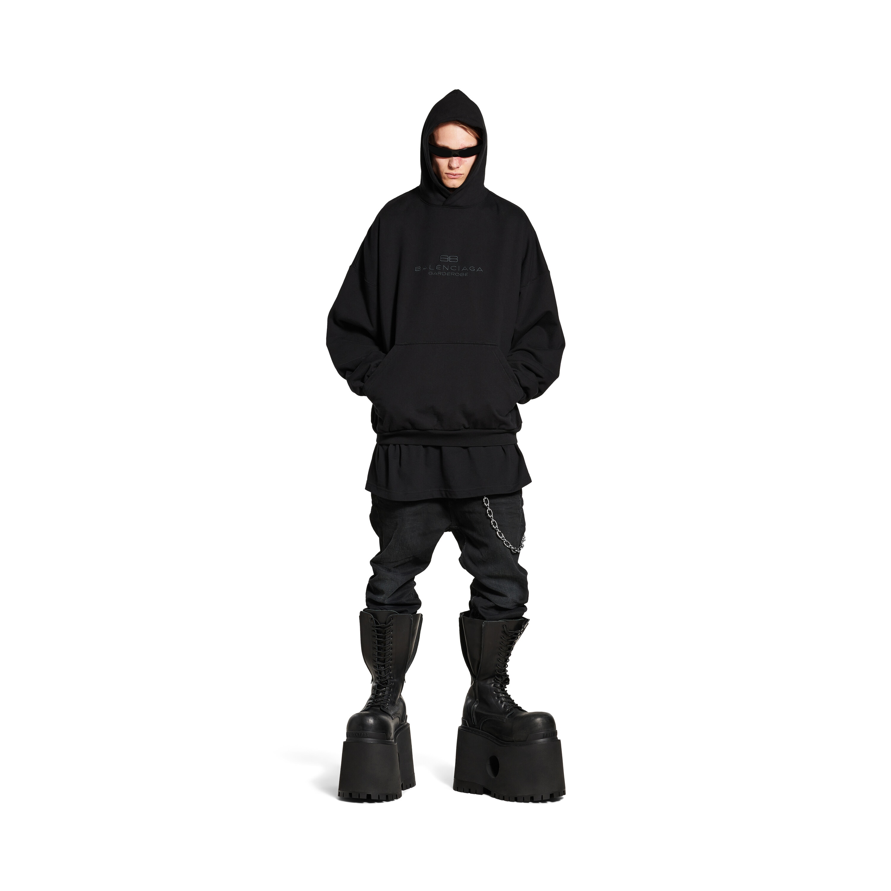 

Толстовка с капюшоном BB Garderobe Large Fit BALENCIAGA, черный
