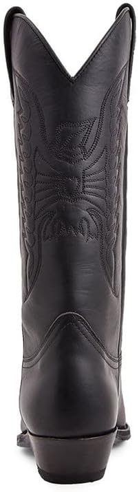 Ковбойские ботинки XBTEVUDAK Western Vintage с квадратным носком, массивным каблуком и заостренным носком, с простроченной кожей, мужские деревенские ботинки, средние по голенище, черный — фото 4