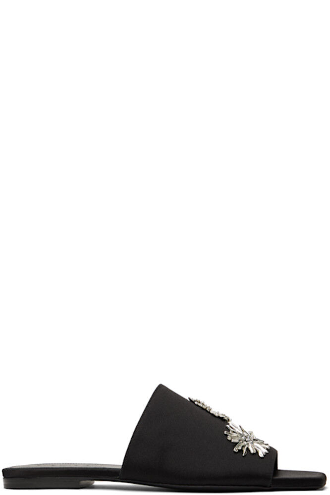 Черные атласные сандалии Lanvin
