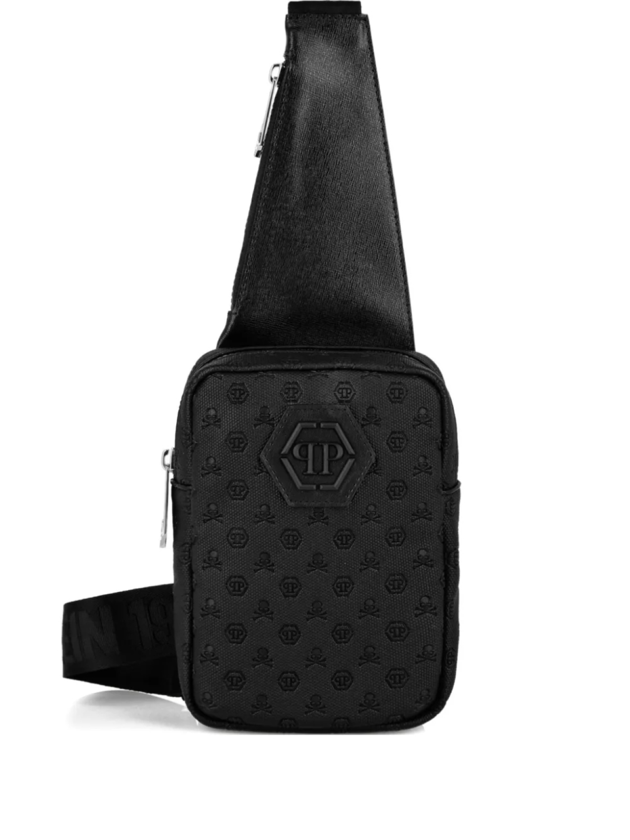 

Сумка-мессенджер с монограммой Philipp Plein, черный
