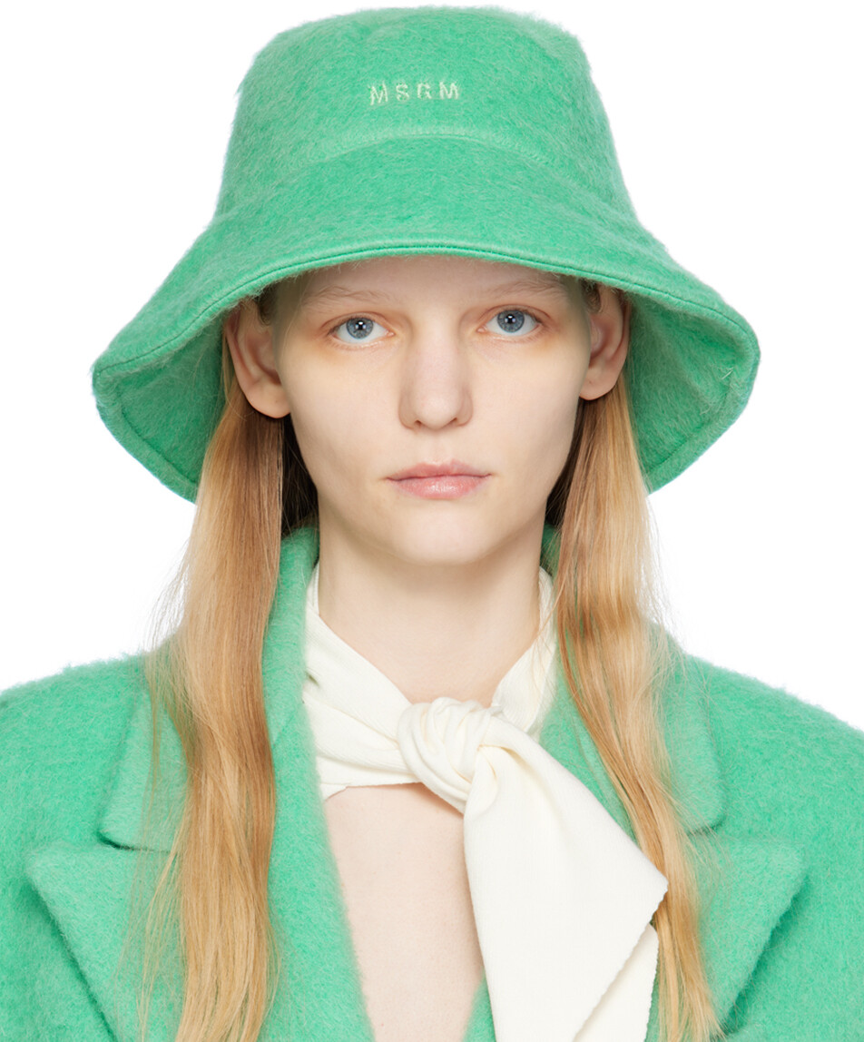 

Зеленая вязаная панама MSGM Shag