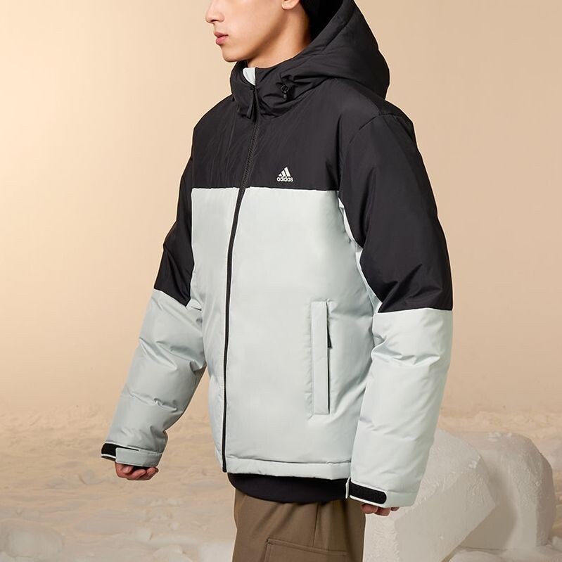 Пуховик мужской серебристо-серый Adidas, серый — фото 4