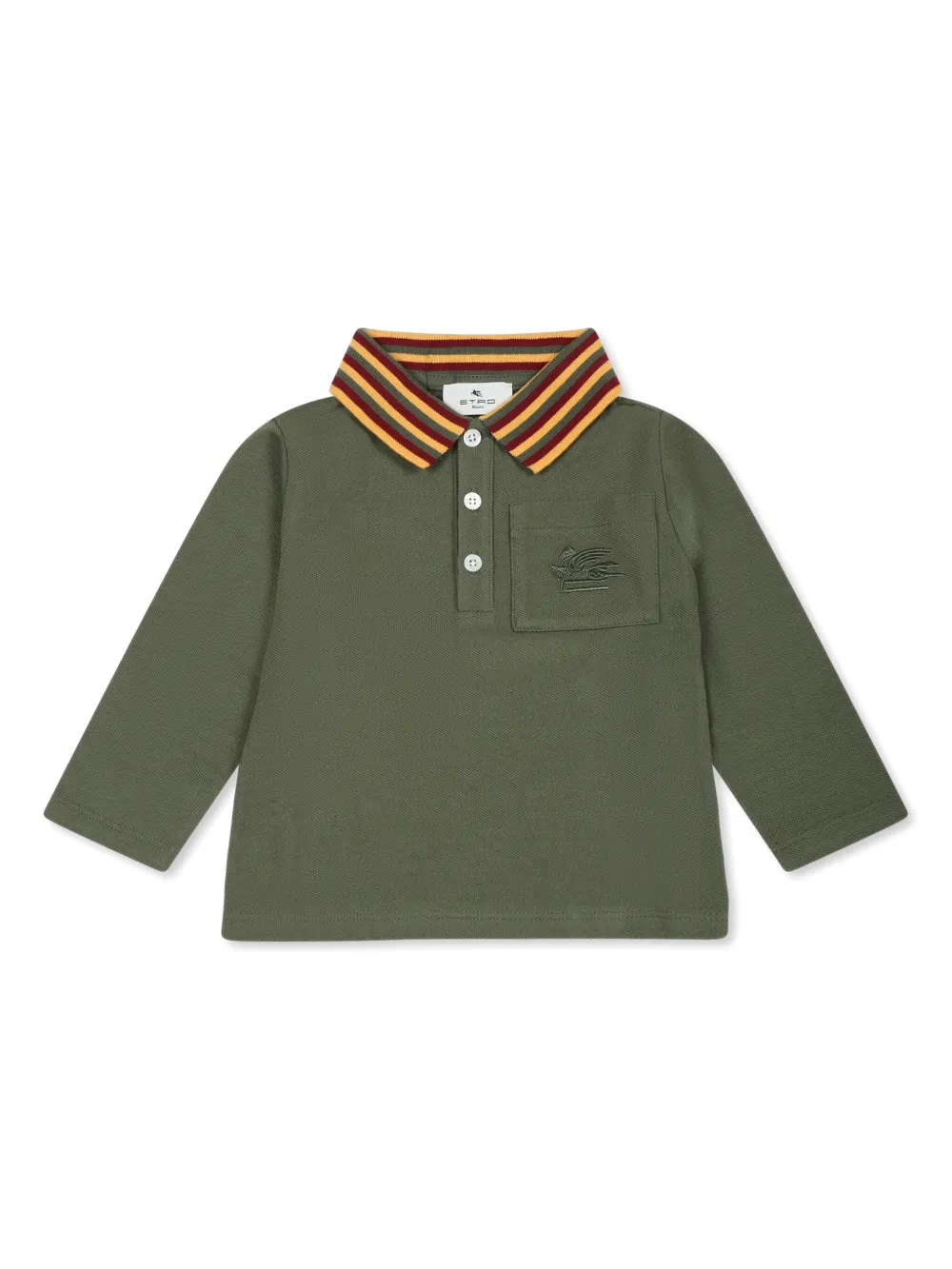 

Рубашка поло с вышитым логотипом ETRO KIDS, зеленый