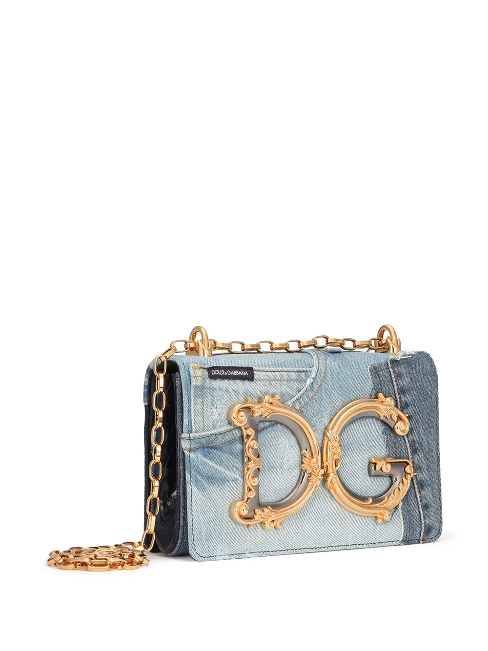 Джинсовая сумка DG Girls в технике пэчворк DOLCE & GABBANA, синий — фото 3