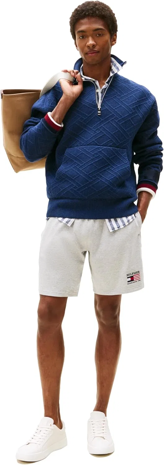Шорты спортивные Tommy Hilfiger, 100% хлопок, Light Grey Heather — фото 3