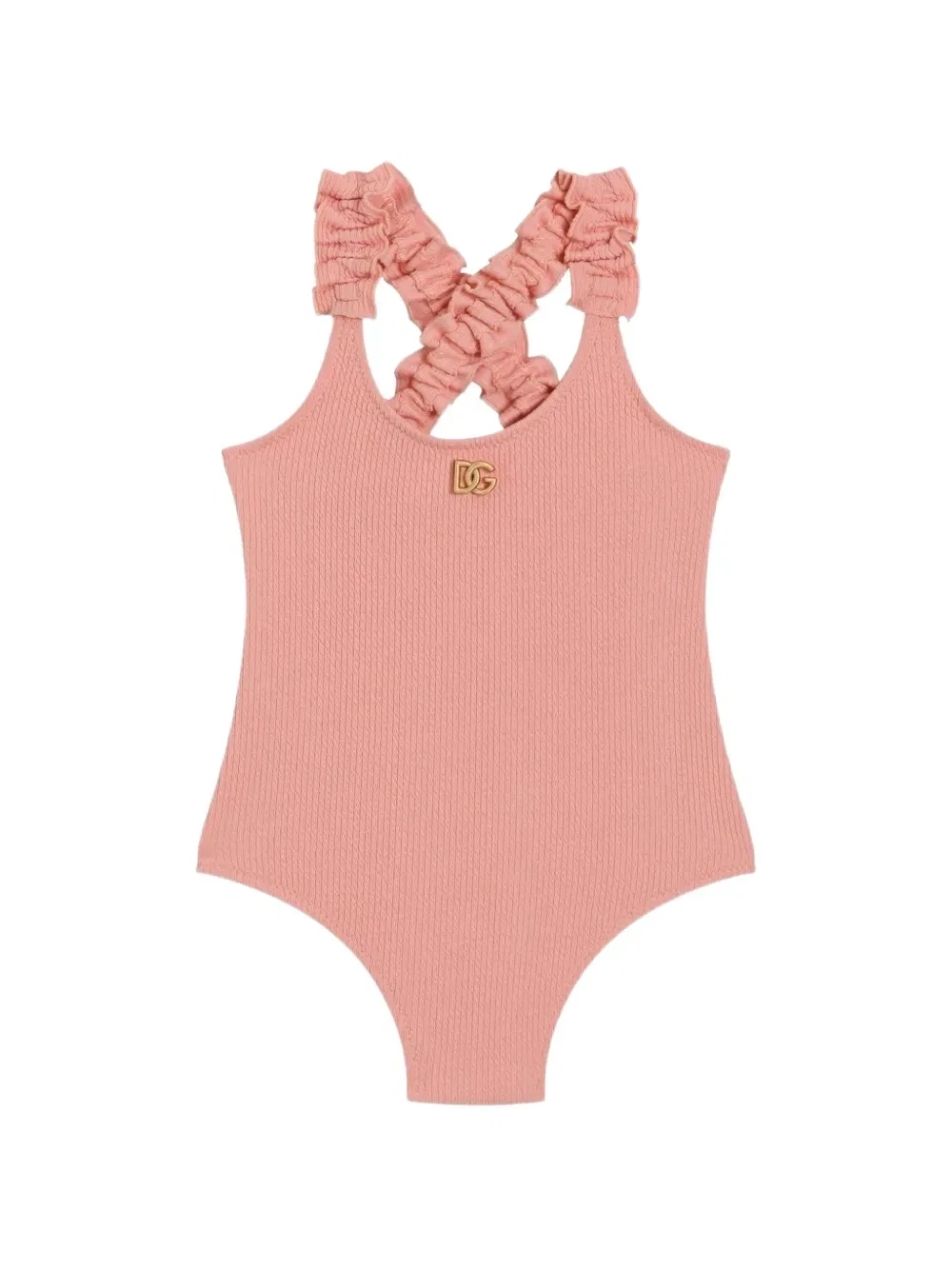 Цельный купальник из люрекса Dolce & Gabbana Kids, розовый