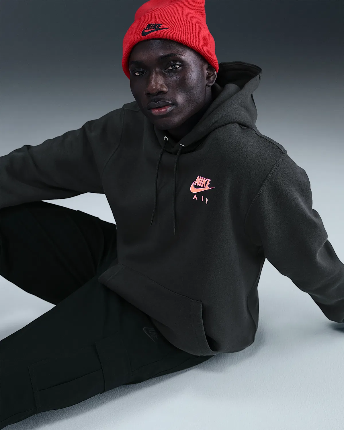 Пуловер Флис Худи Nike Sportswear Club, Off Noir — фото 3