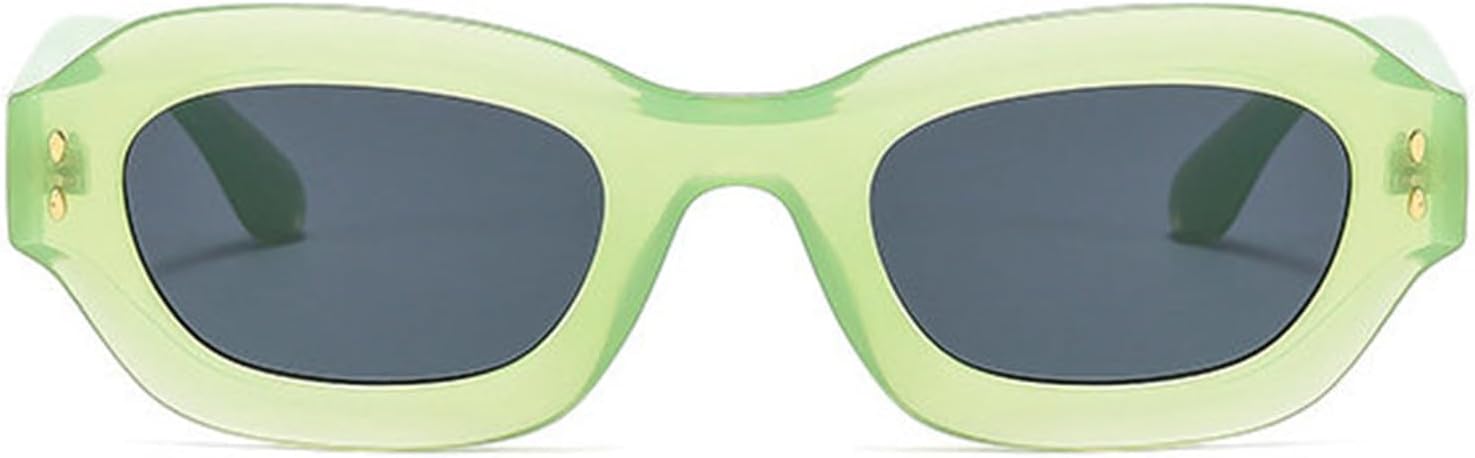 

Солнцезащитные очки Willochra Fashion Polygon Square для женщин, ретро-стиль 90-х, узкие градиентные, защита от УФ-излучения UV400, для мужчин, зеленые с леопардовым принтом, C3